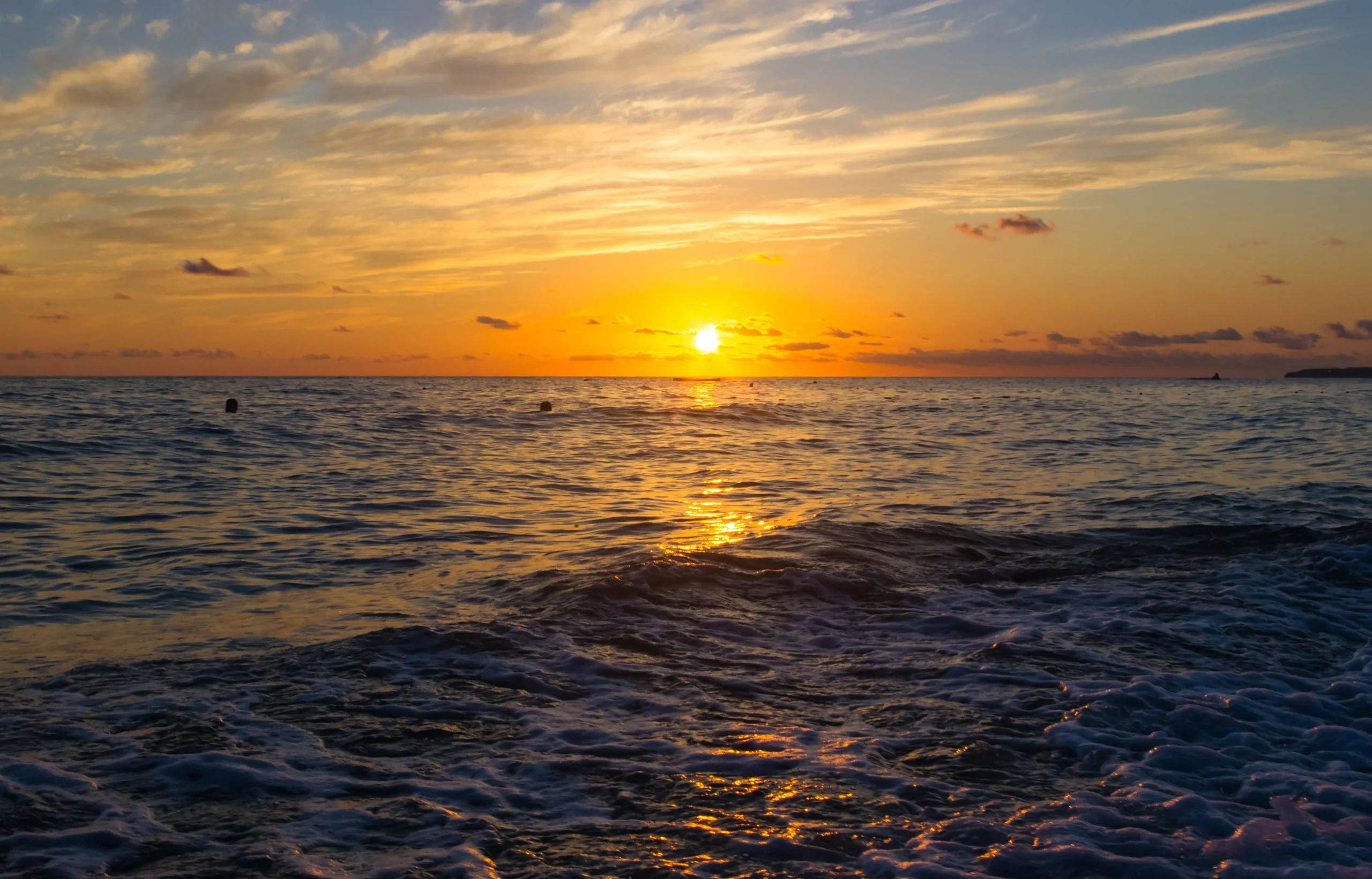 Golden sunset over Sarasota Bay during a private sunset cruise.
